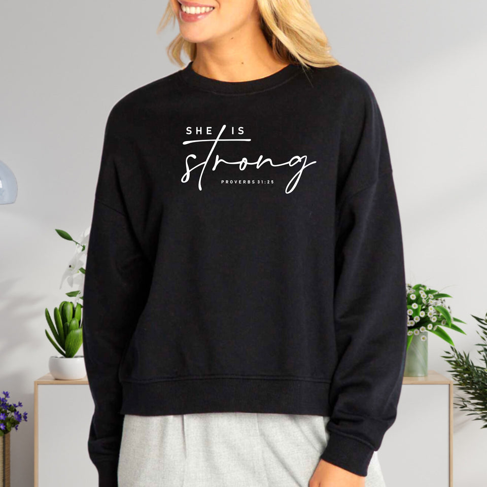 She is Strong Women's Fleece Crewneck Sweatshirt