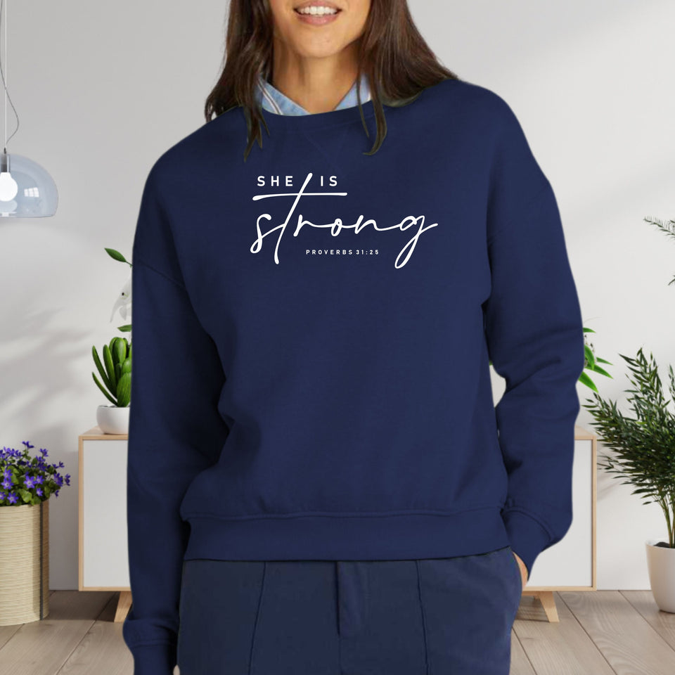 She is Strong Women's Fleece Crewneck Sweatshirt