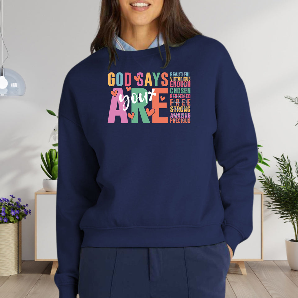 God Says You Are Always Blessed Women's Fleece Crewneck Sweatshirt