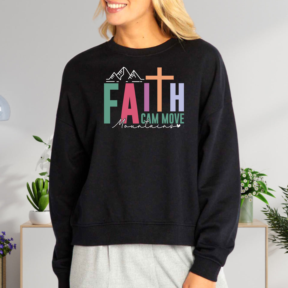 Faith Can Move Mountains Women's Fleece Crewneck Sweatshirt