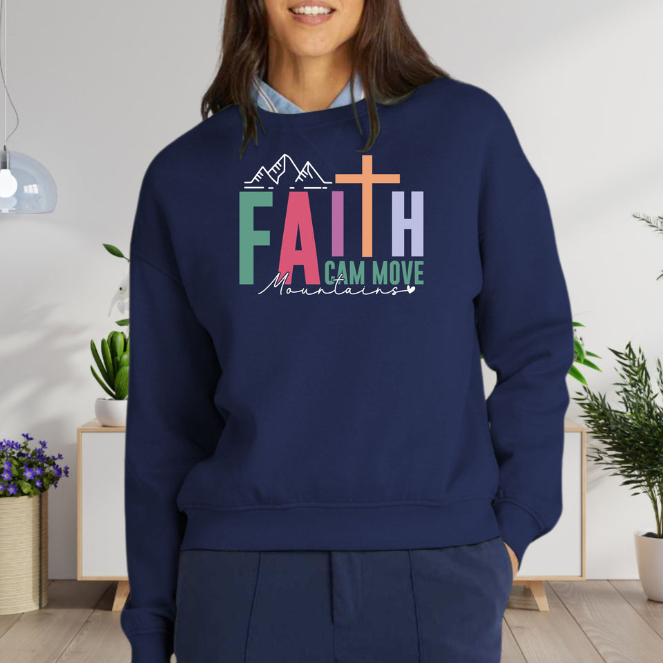 Faith Can Move Mountains Women's Fleece Crewneck Sweatshirt