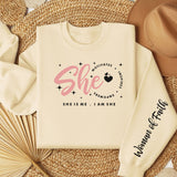 She Motivates, Inspires, Empowers Women's Fleece Crewneck Sweatshirt