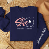 She Motivates, Inspires, Empowers Women's Fleece Crewneck Sweatshirt
