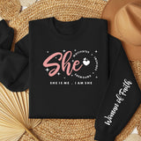 She Motivates, Inspires, Empowers Women's Fleece Crewneck Sweatshirt