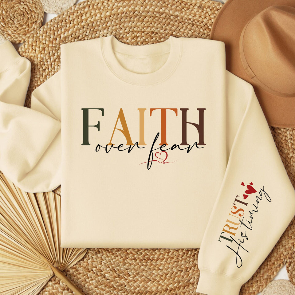 Faith Over Fear Fleece Women's Fleece Crewneck Sweatshirt