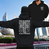 Too Blessed To Be Stressed | Christian Bible Verse Hooded Sweatshirt