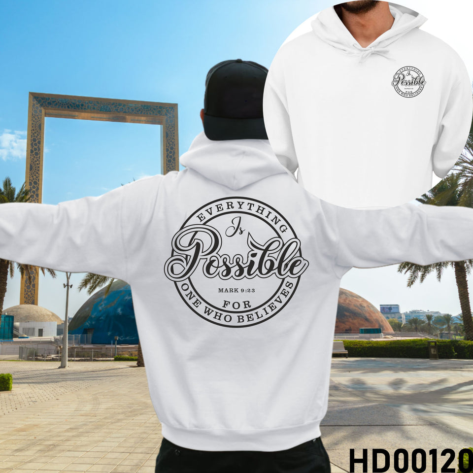 Everything is Possible | Mark 9:23 Christian Bible Verse Hooded Sweatshirt
