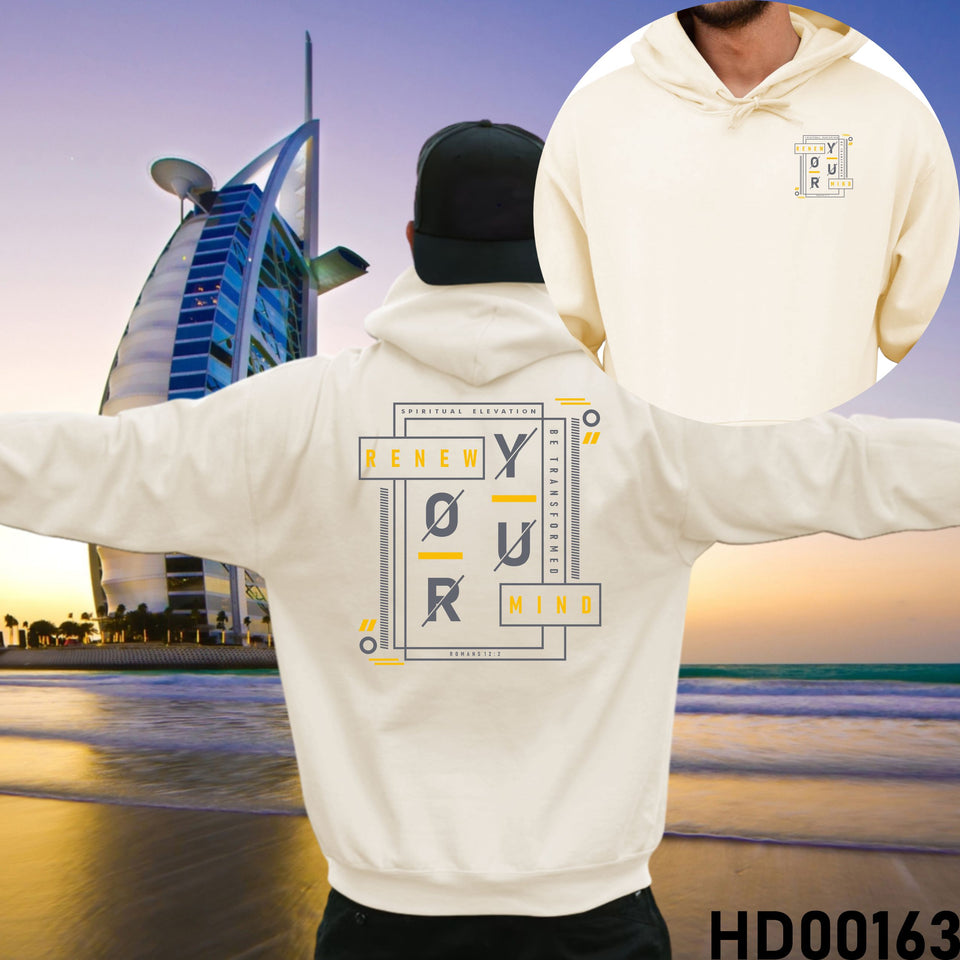 Renew Your Mind Christian Bible Verse Hooded Sweatshirt