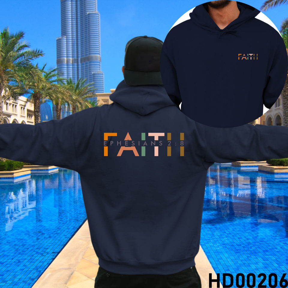 Faith | Ephesians 2:8 Christian Bible Verse Hooded Sweatshirt