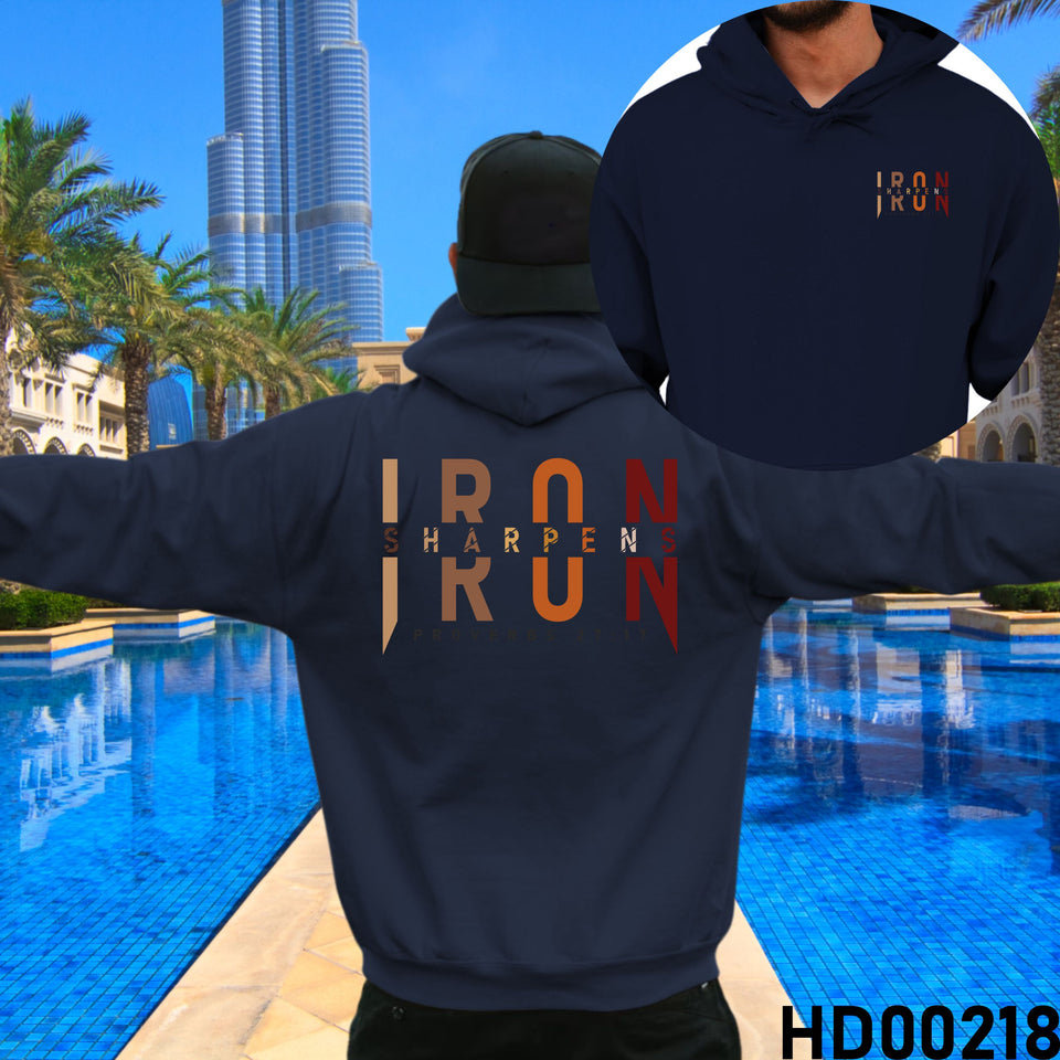 Iron Sharpens Iron Boho | Proverbs 27:17 Christian Bible Verse Hooded Sweatshirt