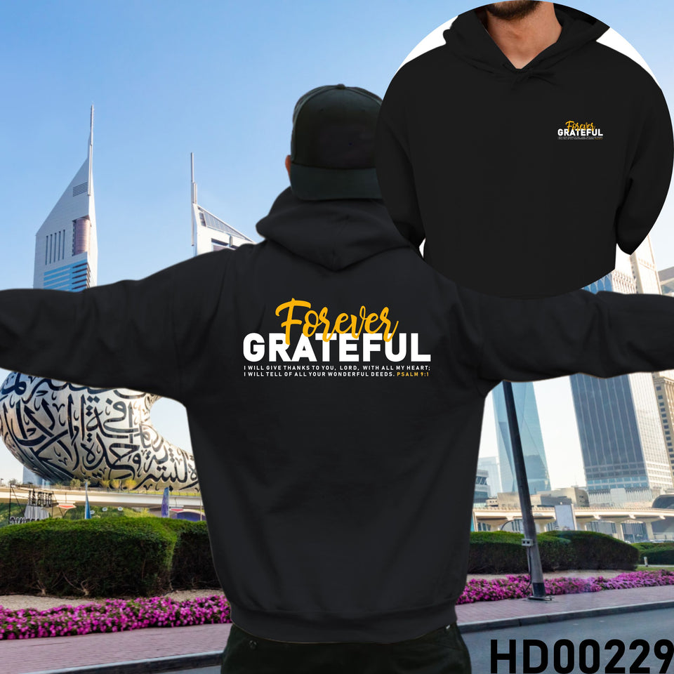 Forever Grateful | Psalm 9:1 Christian Bible Verse Hooded Sweatshirt