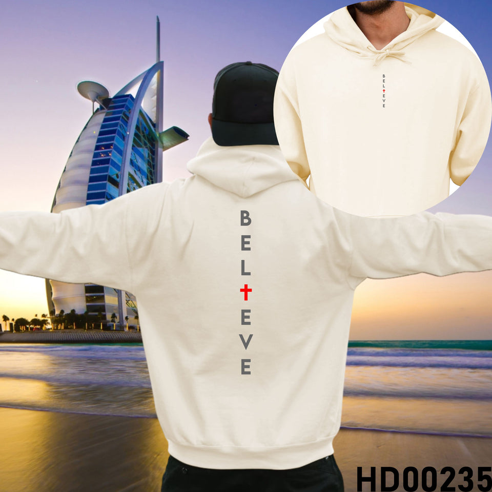 Believe Christian Bible Verse Hooded Sweatshirt