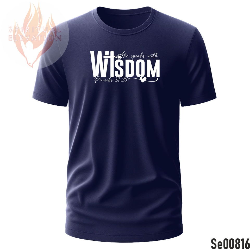 She Speaks With Wisdom | Proverbs 31:26 | Black and White