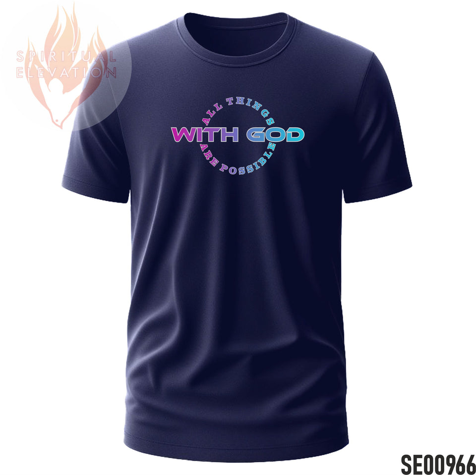 With God, All Things Are Possible - Purple & Blue | Minimalist