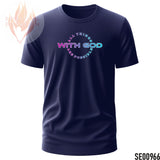 With God, All Things Are Possible - Purple & Blue | Minimalist