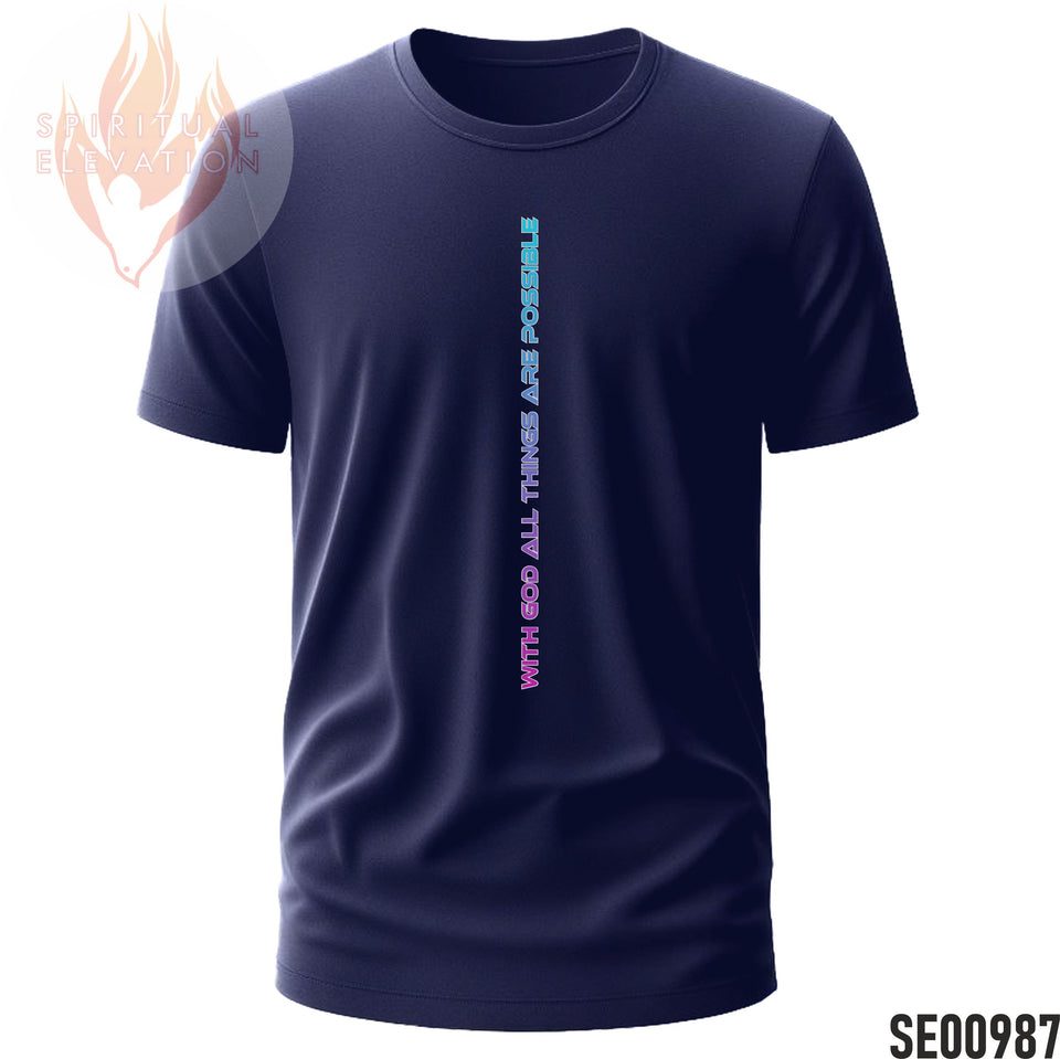 With God All Things Are Possible - Purple Blue | Minimalist