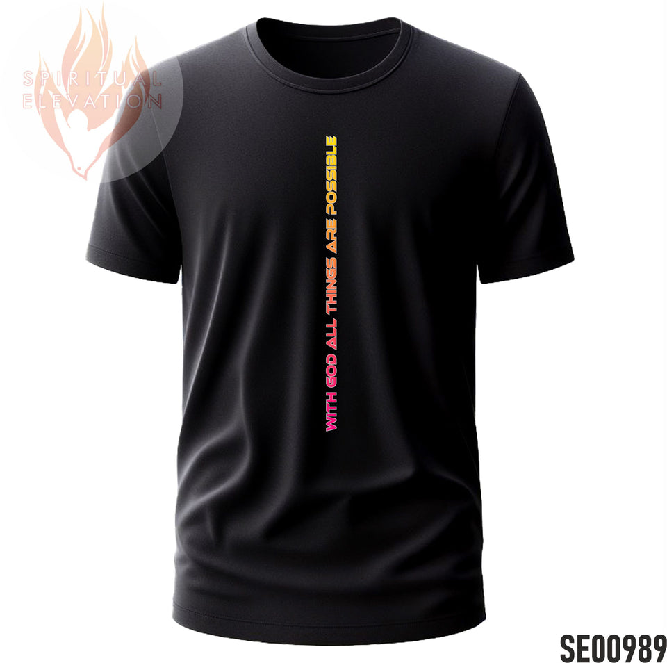 With God All Things Are Possible - Pink Yellow | Minimalist