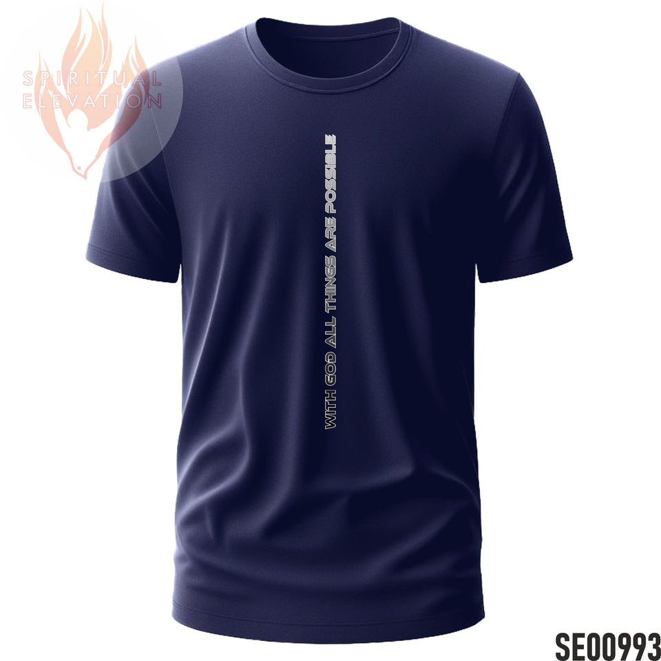 With God All Things Are Possible - Black Grey | Minimalist