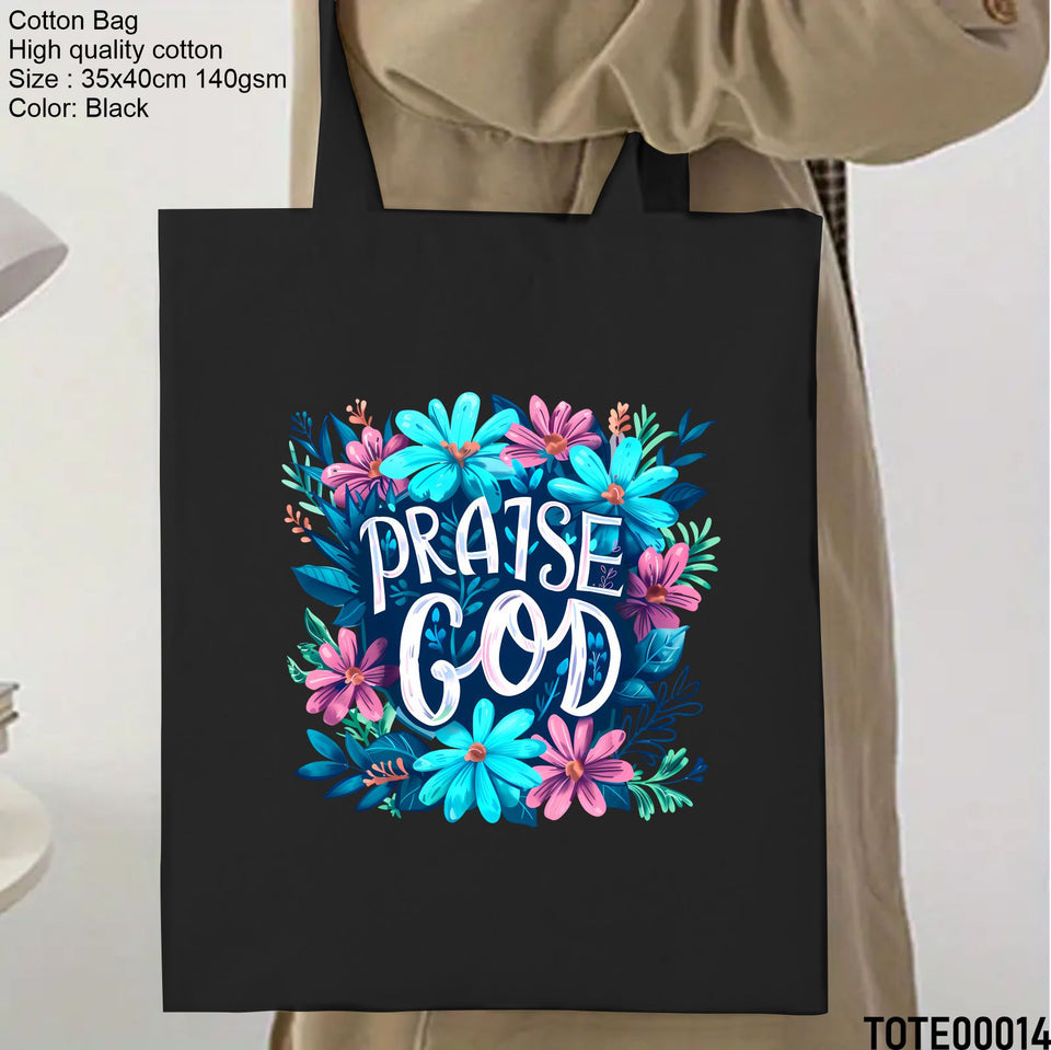 Design 01 - 20  Spiritual Elevation Tote Bag  | Christian Gifts for Women | Faith Based Gifts | Christian Canvas Bags for Women