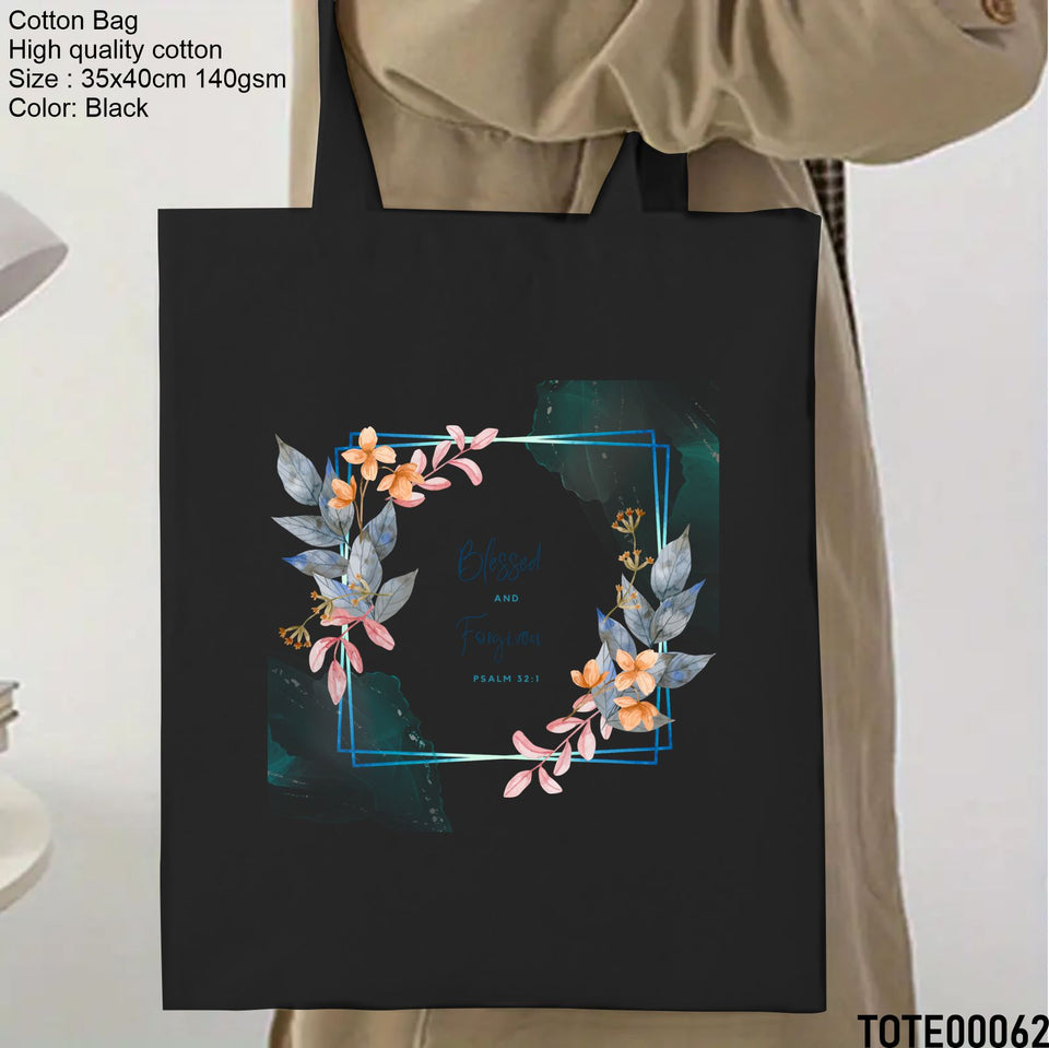 Design 61 - 80 Spiritual Elevation Tote Bag | Christian Gifts for Women | Faith Based Gifts | Christian Canvas Bags for Women