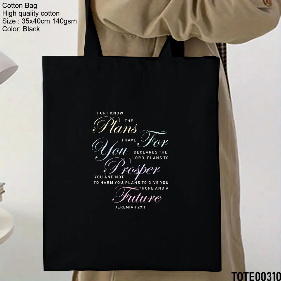 Design 301 - 320 Spiritual Elevation Tote Bag | Christian Gifts for Women | Faith Based Gifts | Christian Canvas Bags for Women