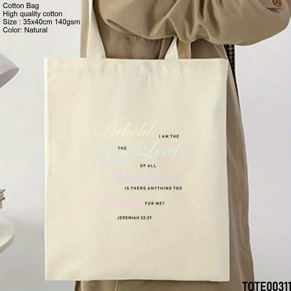 Design 301 - 320 Spiritual Elevation Tote Bag | Christian Gifts for Women | Faith Based Gifts | Christian Canvas Bags for Women