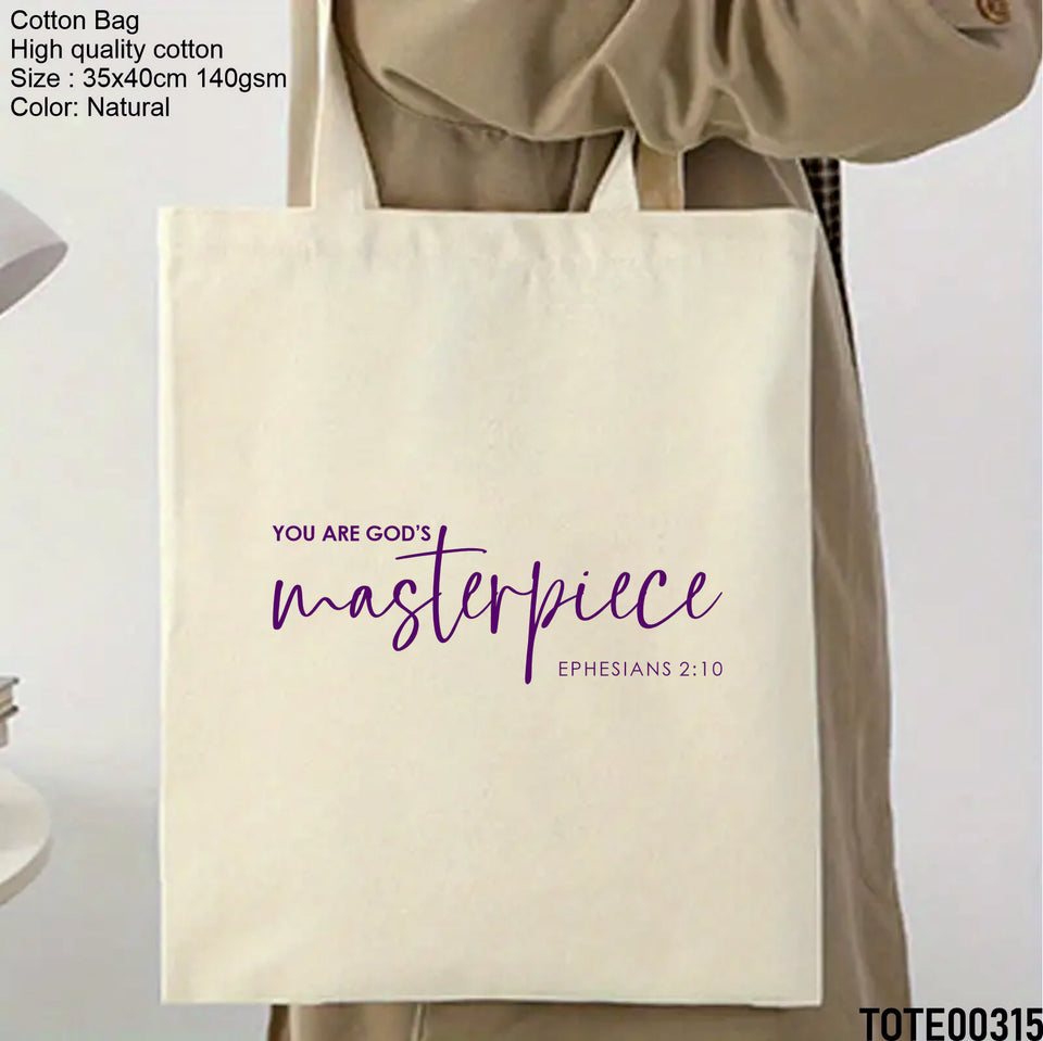 Design 301 - 320 Spiritual Elevation Tote Bag | Christian Gifts for Women | Faith Based Gifts | Christian Canvas Bags for Women