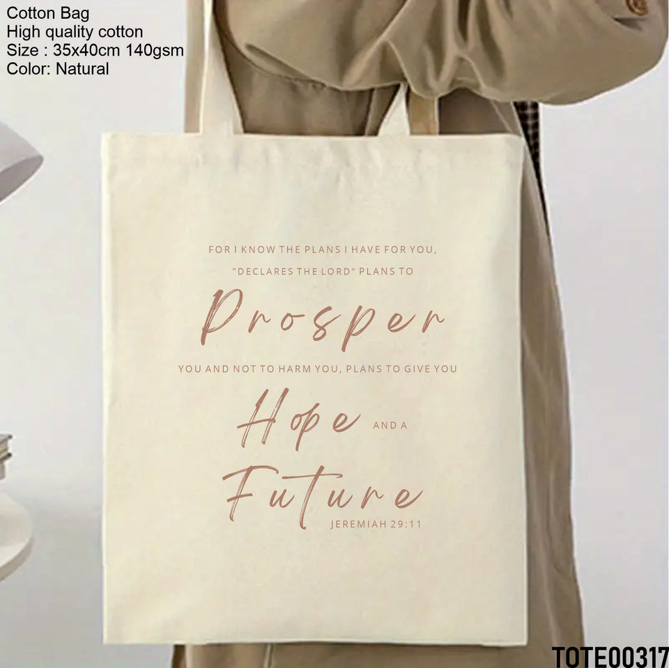 Design 301 - 320 Spiritual Elevation Tote Bag | Christian Gifts for Women | Faith Based Gifts | Christian Canvas Bags for Women
