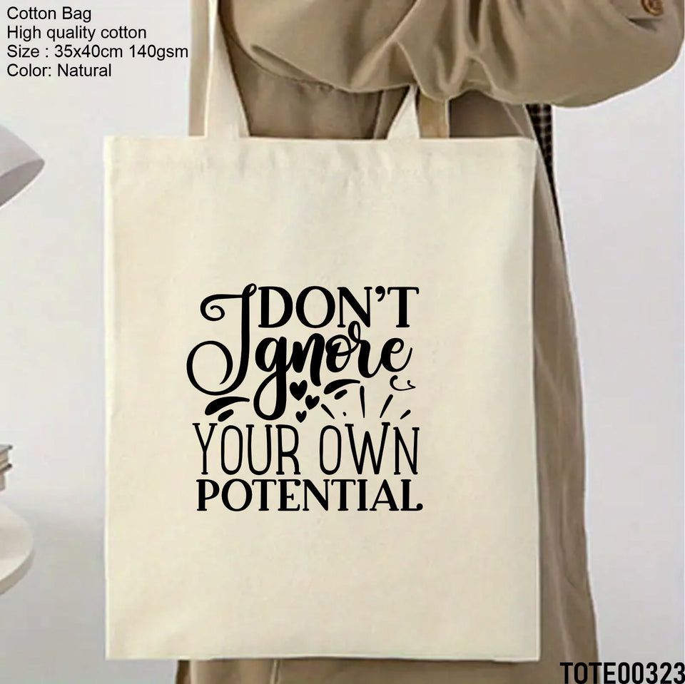 Design 321 - 340 Spiritual Elevation Tote Bag | Christian Gifts for Women | Faith Based Gifts | Christian Canvas Bags for Women