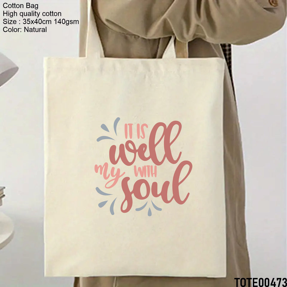 Design 461 - 480 Spiritual Elevation Tote Bag | Christian Gifts for Women | Faith Based Gifts | Christian Canvas Bags for Women