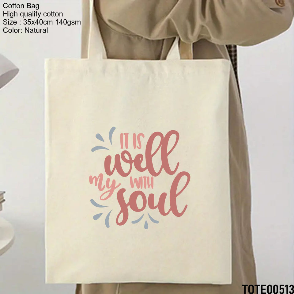 Design 501 - 520 Spiritual Elevation Tote Bag | Christian Gifts for Women | Faith Based Gifts | Christian Canvas Bags for Women